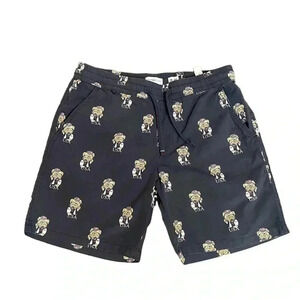 Denim & Flower USA Patriot Teddy Bear Chino Pull On Shorts Men’s size Medium